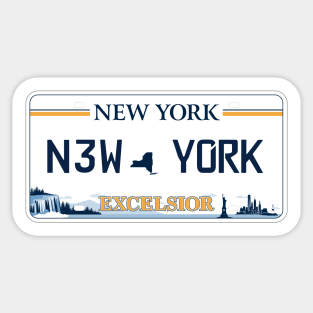 New York car license plate Sticker